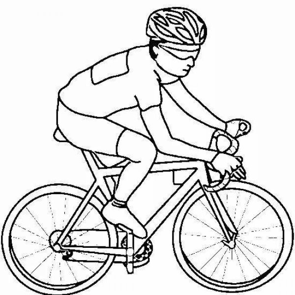 Велосипедист раскраска