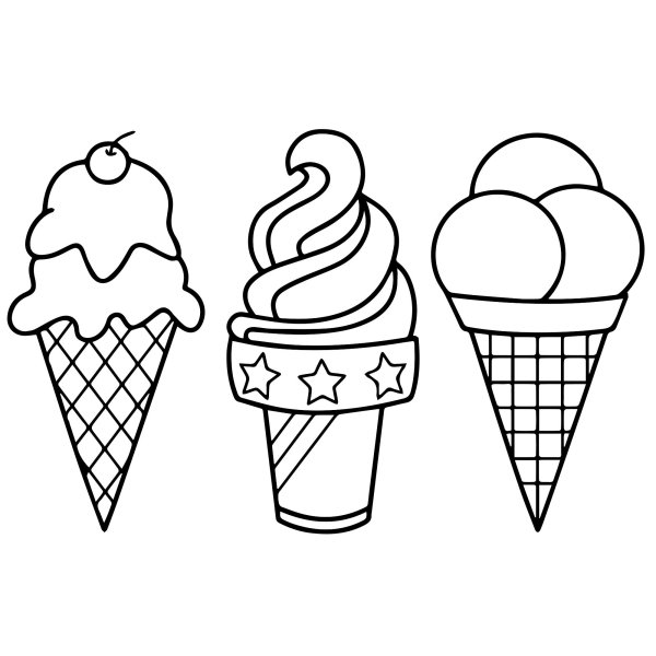 Раскраска мороженое