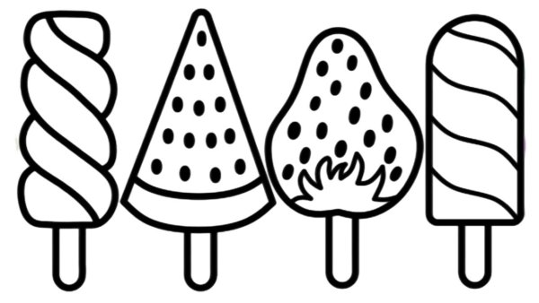 Раскраска Радужное мороженое