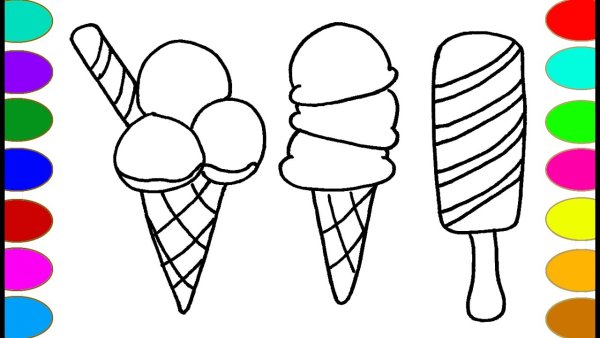 Раскраска мороженое