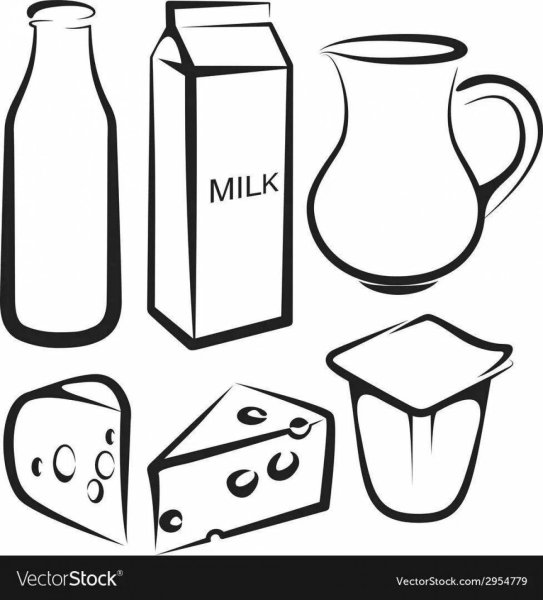 Молочные продукты раскраска для детей
