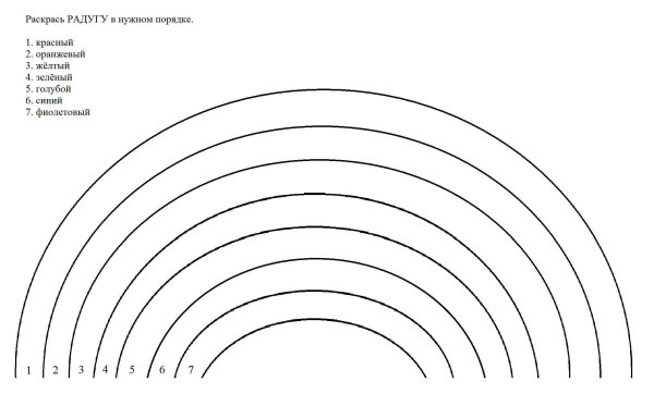 Радуга раскраска для детей 4-5 лет