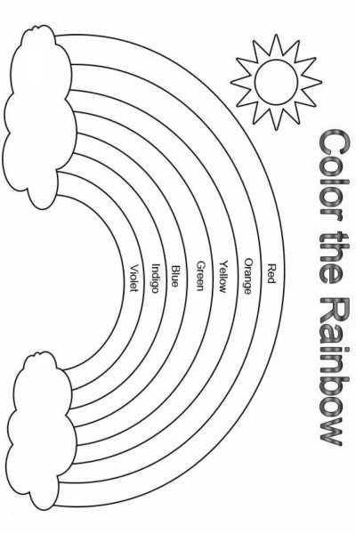 Раскраска Радуга на английском