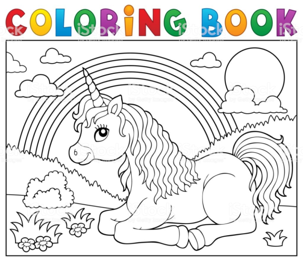 Раскраска Единорожка по цветам