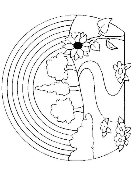 Эмблема отряда Радуга раскраска