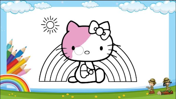 Радужный кот раскраска