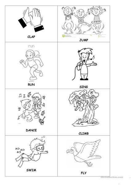Глаголы раскраска для детей