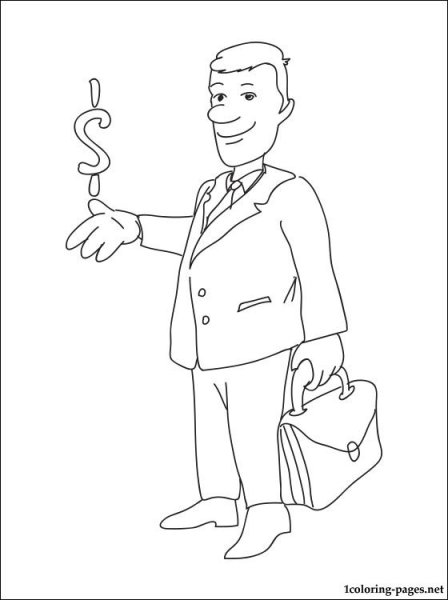 Бизнесмен раскраска