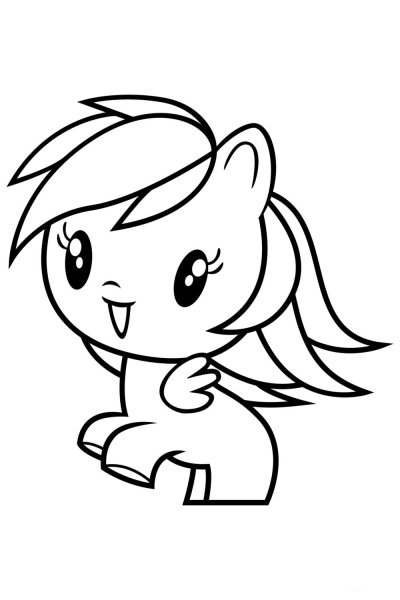 Раскраски милые пони Радуга Дэш