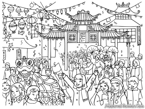 Праздничный город раскраска