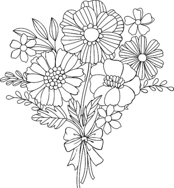 Букет раскраска