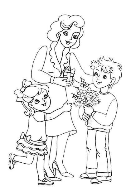 Мама раскраска для детей