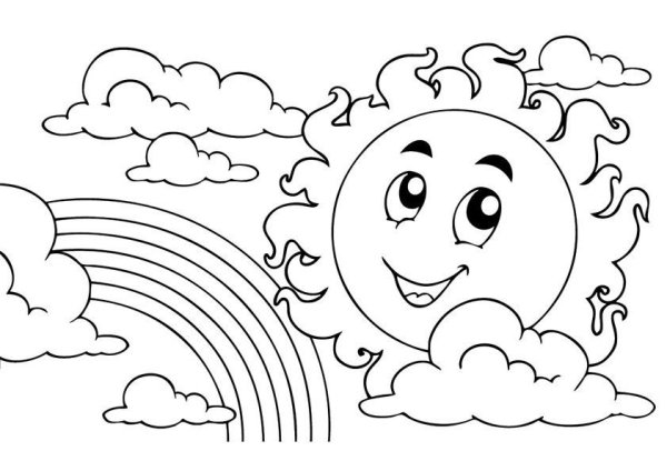 Радуга раскраска для детей