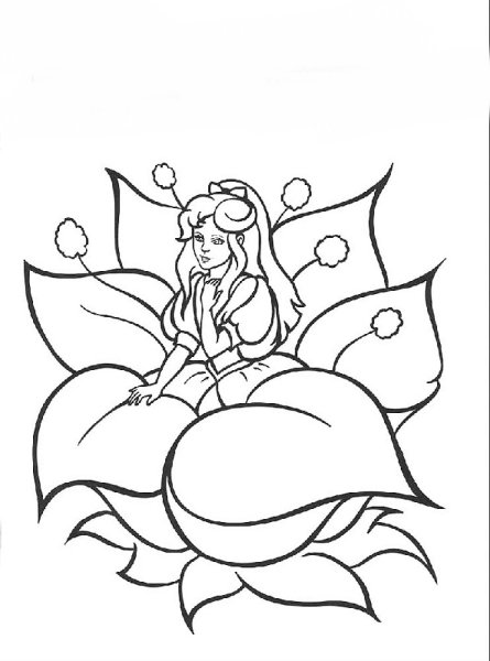 Иллюстрация к сказке Андерсена Дюймовочка карандашом