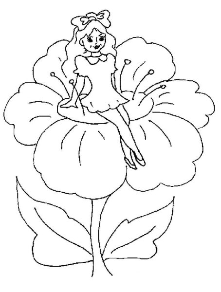 Раскраска к сказке Дюймовочка