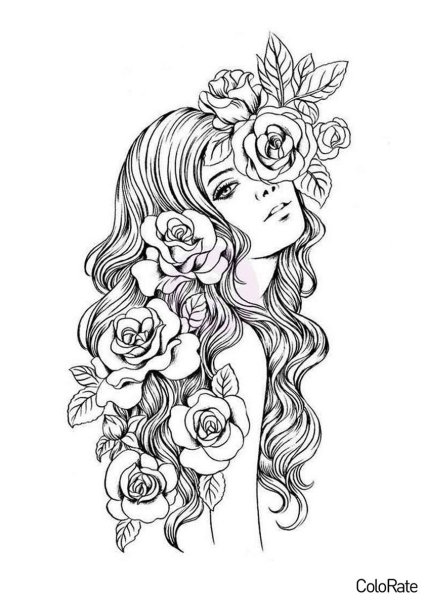 Раскраски антистресс девушки