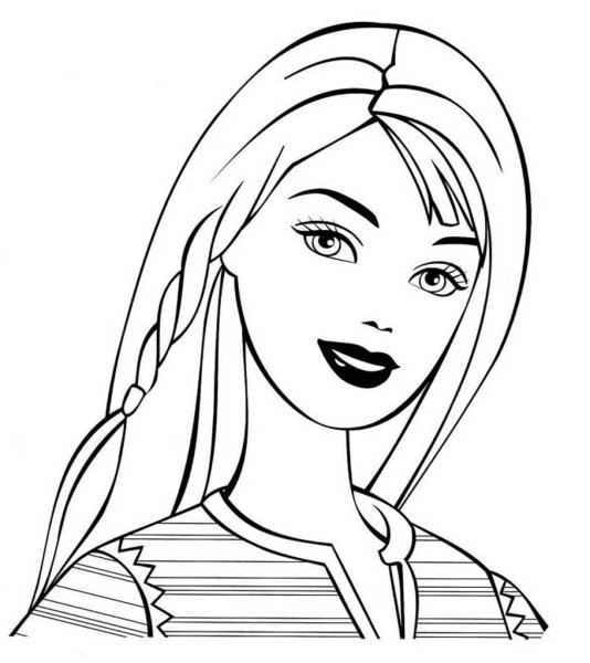 Раскраска Барби портрет