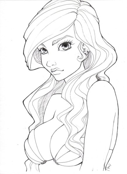 Красивая девушка рисунок