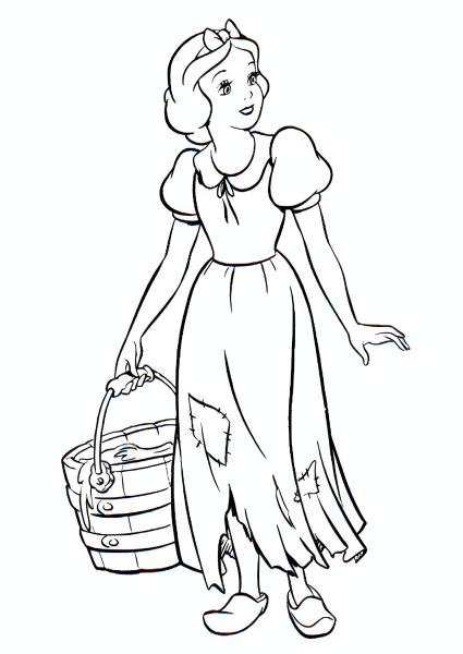 Белоснежка и Золушка раскраска