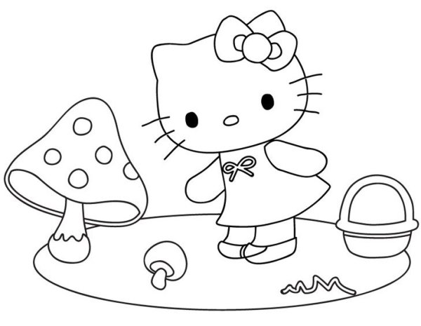 Раскраска для девочек 5 лет Китти