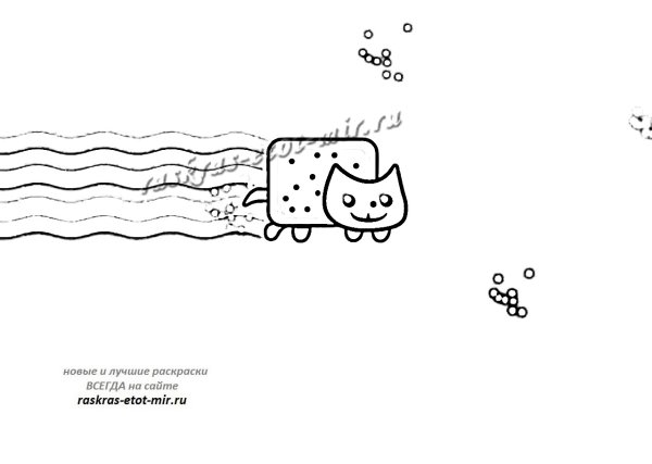 Нян Кэт раскраска