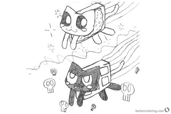 Нян Кэт раскраска