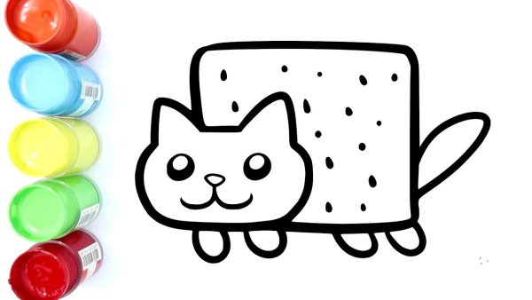 Раскраска котик печенька