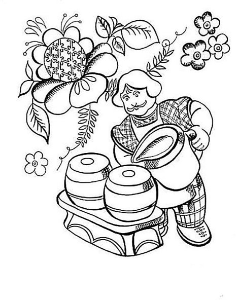 Раскраски в русском народном стиле