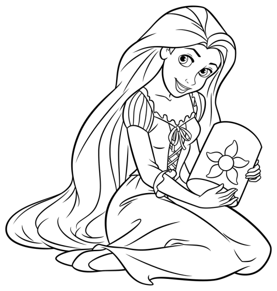 Раскраски принцессы Диснея Рапунцель