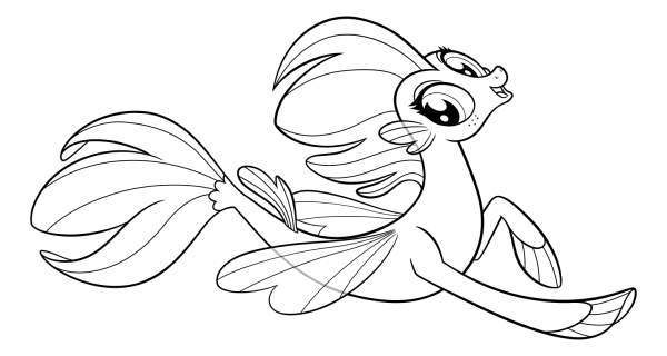 Раскраска пони Пинки Пай Русалка