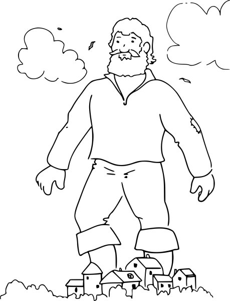 Великан раскраска для детей