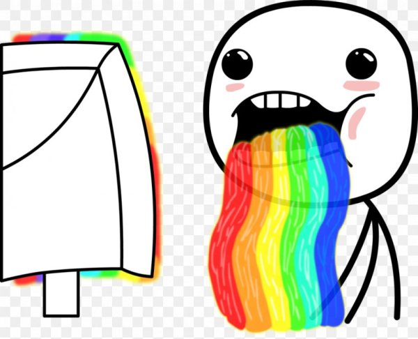 Смайлик тошнит радугой