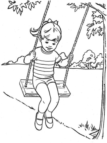 Раскраска прогулка на свежем воздухе