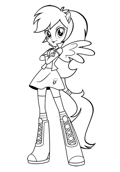 Раскраска Эквестрия герлз Радуга Дэш