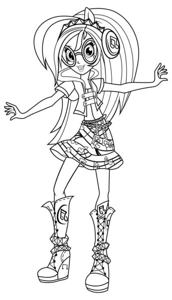 Эквестрия гёрлз Радужный рок раскраски