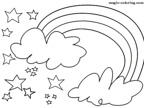 Раскраска Звездочка с радугой