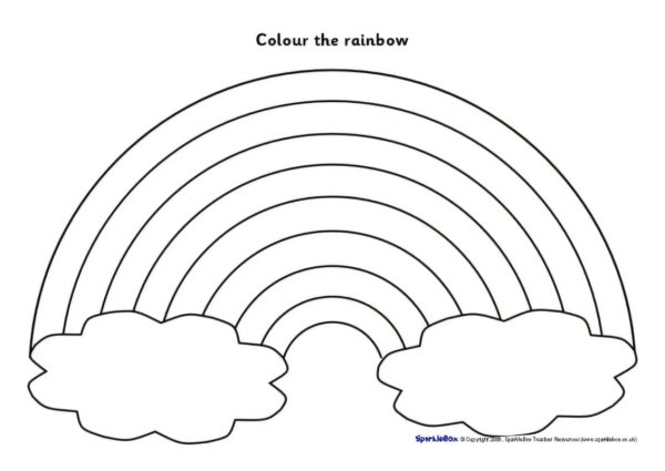 Радуга раскраска английские цвета