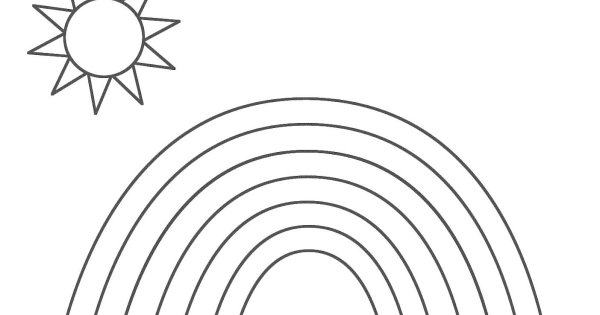 Солнышко и Радуга раскраска