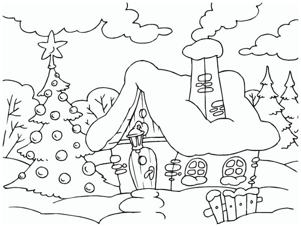 Зимняя раскраска