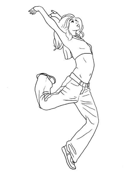 Танцор раскраска