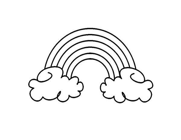 Радуга раскраска для детей цветная