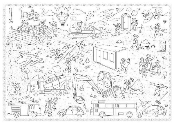 Бинера мега раскраска стройка