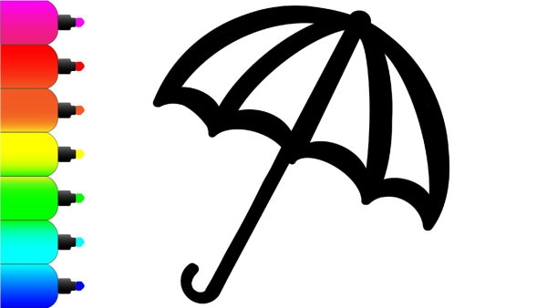 Радужный зонтик рисунок