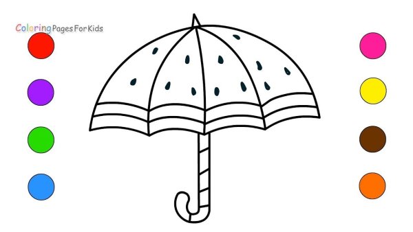 Зонтик раскраска для детей пластилином