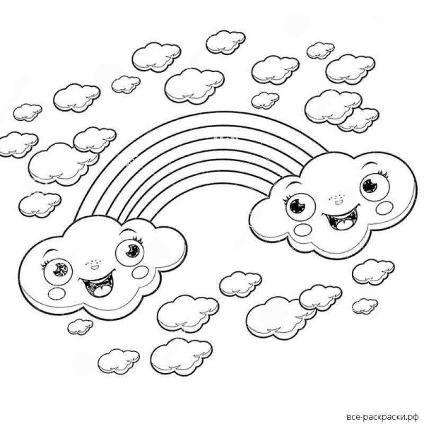 Веселая Радуга раскраска