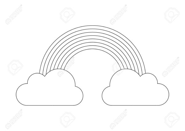 Трафарет Радуга с облаками