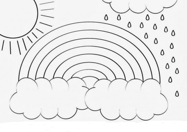 Радуга раскраска для малышей