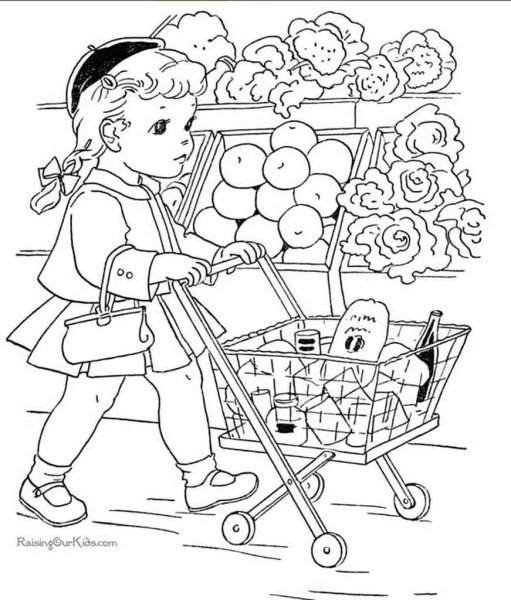 Магазин раскраска для малышей