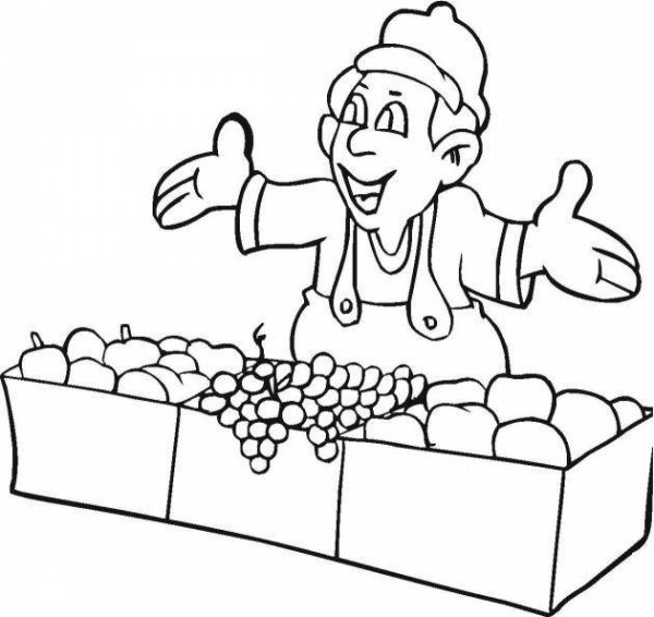 Продавец раскраска для детей