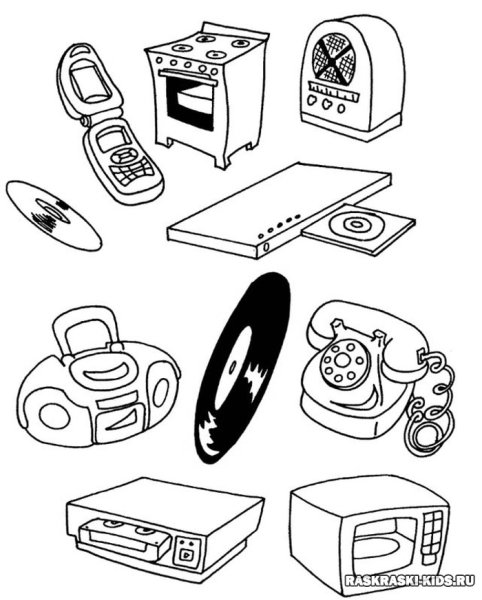 Раскраска Электроприборы
